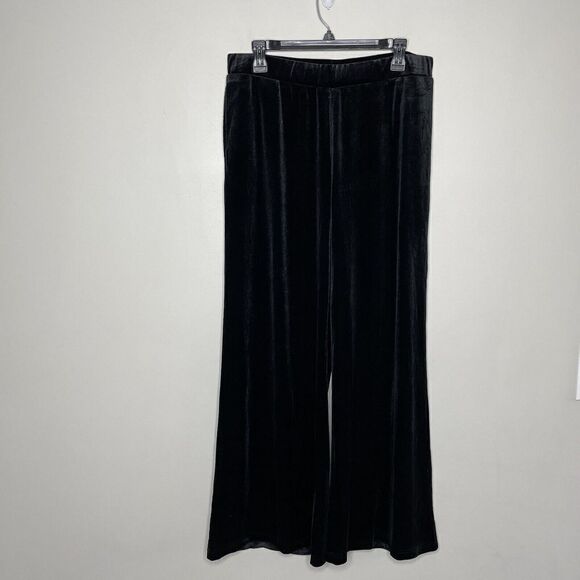 CUPIO Velvet Pants Womens Large L Pull-On NEW Wide Leg Full Length Elastic Waist - Picture 1 of 6